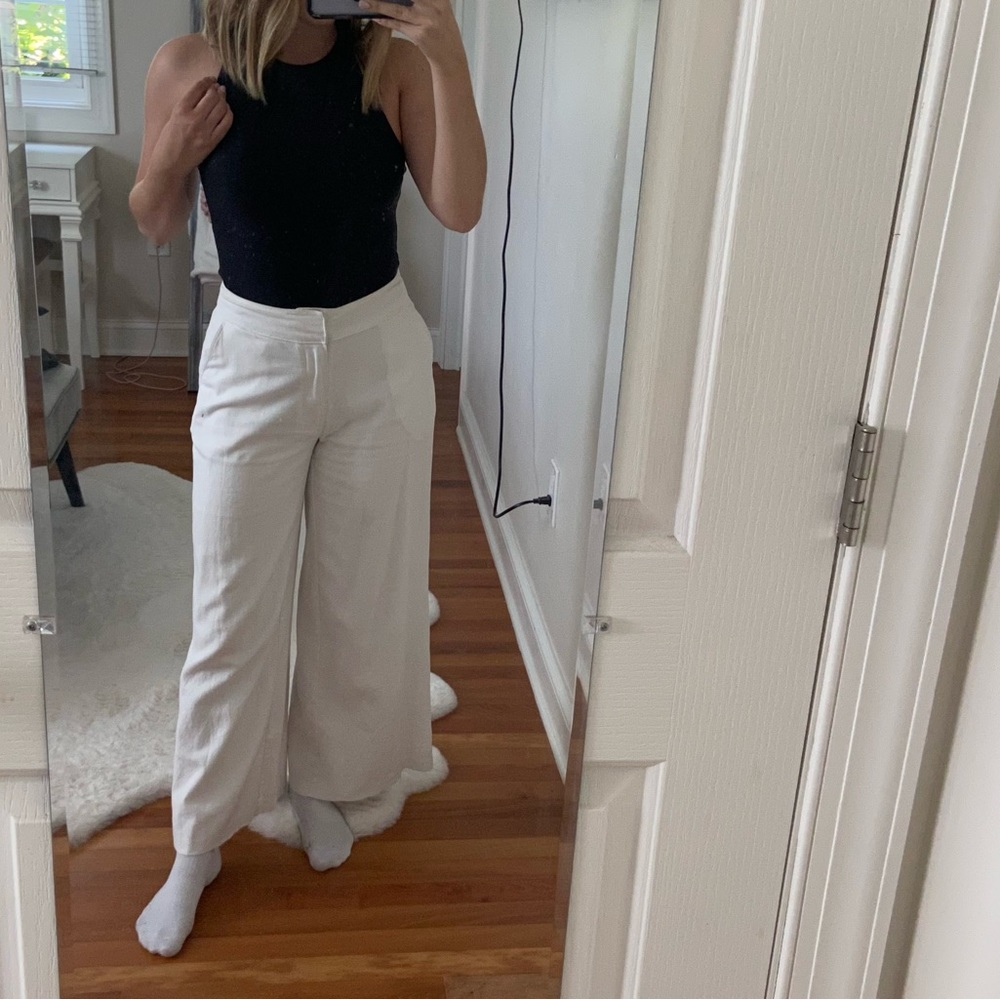 Linen wide leg pants